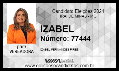 Candidato IZABEL  2024 - IRAÍ DE MINAS - Eleições