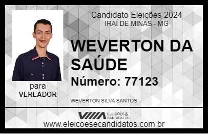 Candidato WEVERTON DA SAÚDE 2024 - IRAÍ DE MINAS - Eleições