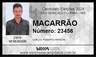 Candidato MACARRÃO 2024 - SÃO GONÇALO DO PARÁ - Eleições