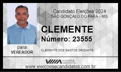 Candidato CLEMENTE 2024 - SÃO GONÇALO DO PARÁ - Eleições