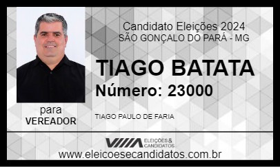 Candidato TIAGO DO MAIADO 2024 - SÃO GONÇALO DO PARÁ - Eleições