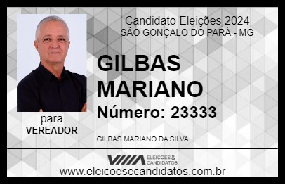 Candidato GILBAS MARIANO 2024 - SÃO GONÇALO DO PARÁ - Eleições