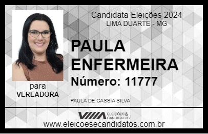 Candidato PAULA ENFERMEIRA 2024 - LIMA DUARTE - Eleições