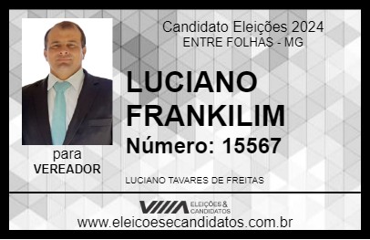 Candidato LUCIANO FRANKILIM 2024 - ENTRE FOLHAS - Eleições