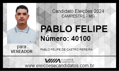 Candidato PABLO FELIPE 2024 - CAMPESTRE - Eleições