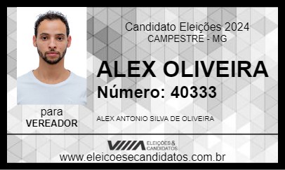 Candidato ALEX OLIVEIRA 2024 - CAMPESTRE - Eleições