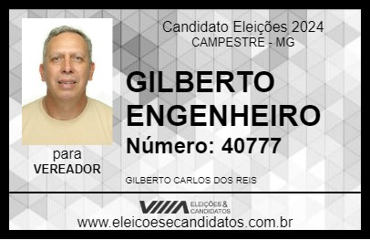 Candidato GILBERTO ENGENHEIRO 2024 - CAMPESTRE - Eleições