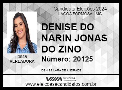 Candidato DENISE DO NARIN JONAS DO ZINO 2024 - LAGOA FORMOSA - Eleições