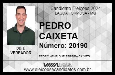 Candidato PEDRO CAIXETA 2024 - LAGOA FORMOSA - Eleições