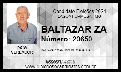 Candidato BALTAZAR ZA 2024 - LAGOA FORMOSA - Eleições