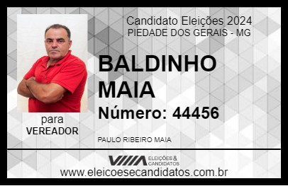 Candidato BALDINHO MAIA 2024 - PIEDADE DOS GERAIS - Eleições