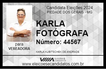 Candidato KARLA FOTÓGRAFA 2024 - PIEDADE DOS GERAIS - Eleições