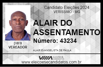 Candidato ALAIR DO ASSENTAMENTO 2024 - VERÍSSIMO - Eleições