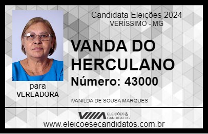 Candidato VANDA DO HERCULANO 2024 - VERÍSSIMO - Eleições