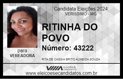 Candidato RITINHA DO POVO 2024 - VERÍSSIMO - Eleições