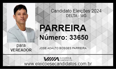 Candidato PARREIRA 2024 - DELTA - Eleições