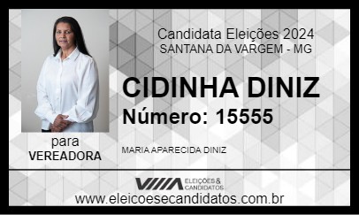 Candidato CIDINHA DINIZ 2024 - SANTANA DA VARGEM - Eleições