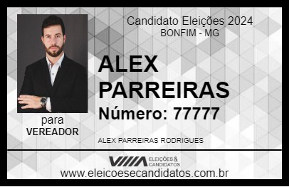 Candidato ALEX PARREIRAS 2024 - BONFIM - Eleições