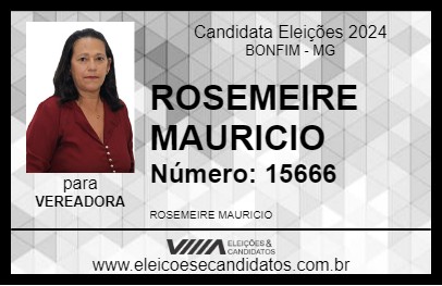 Candidato ROSEMEIRE MAURICIO 2024 - BONFIM - Eleições