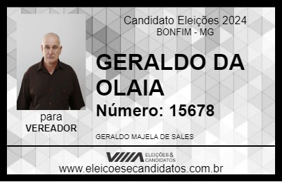 Candidato GERALDO DA OLAIA 2024 - BONFIM - Eleições