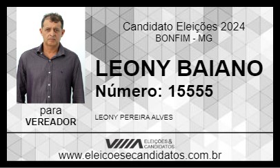 Candidato LEONY BAIANO 2024 - BONFIM - Eleições