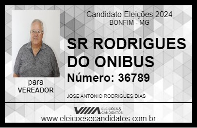 Candidato SR RODRIGUES DO ONIBUS 2024 - BONFIM - Eleições