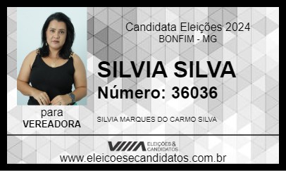 Candidato SILVIA SILVA 2024 - BONFIM - Eleições