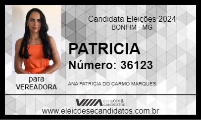 Candidato PATRICIA 2024 - BONFIM - Eleições