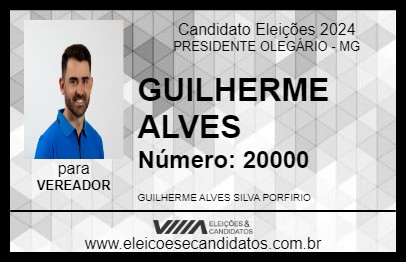 Candidato GUILHERME ALVES 2024 - PRESIDENTE OLEGÁRIO - Eleições