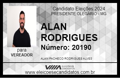 Candidato ALAN  RODRIGUES 2024 - PRESIDENTE OLEGÁRIO - Eleições