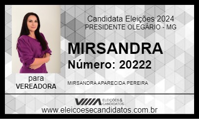 Candidato MIRSANDRA 2024 - PRESIDENTE OLEGÁRIO - Eleições