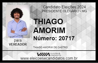 Candidato THIAGO AMORIM 2024 - PRESIDENTE OLEGÁRIO - Eleições