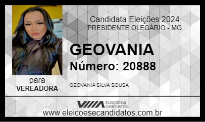 Candidato GEOVANIA 2024 - PRESIDENTE OLEGÁRIO - Eleições