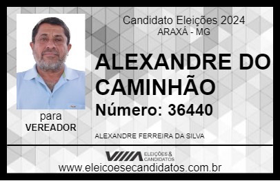 Candidato ALEXANDRE DO CAMINHÃO 2024 - ARAXÁ - Eleições