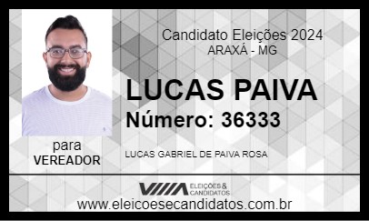 Candidato LUCAS PAIVA 2024 - ARAXÁ - Eleições