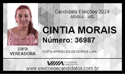 Candidato CINTIA MORAIS 2024 - ARAXÁ - Eleições