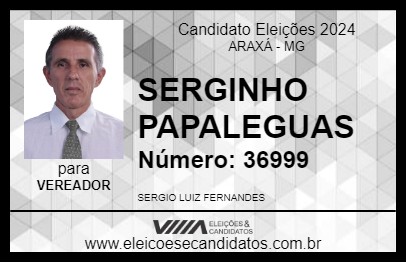 Candidato SERGINHO PAPALEGUAS 2024 - ARAXÁ - Eleições