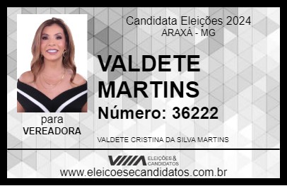 Candidato VALDETE MARTINS 2024 - ARAXÁ - Eleições