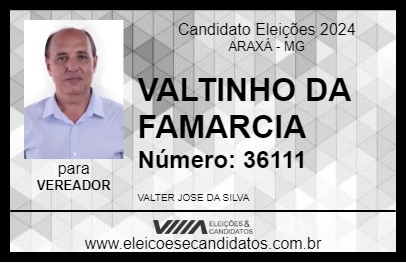 Candidato VALTINHO DA FARMACIA 2024 - ARAXÁ - Eleições