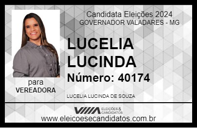 Candidato LUCELIA LUCINDA 2024 - GOVERNADOR VALADARES - Eleições