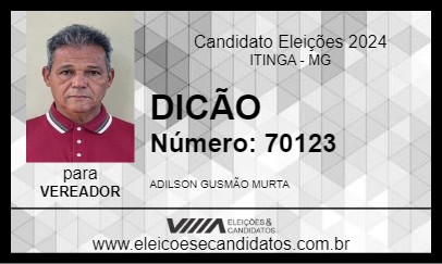 Candidato DICÃO 2024 - ITINGA - Eleições