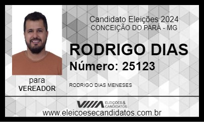 Candidato RODRIGO DIAS  2024 - CONCEIÇÃO DO PARÁ - Eleições