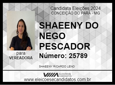 Candidato SHAEENY DO NEGO PESCADOR  2024 - CONCEIÇÃO DO PARÁ - Eleições