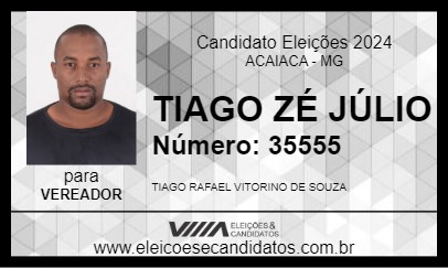 Candidato TIAGO ZÉ JÚLIO 2024 - ACAIACA - Eleições