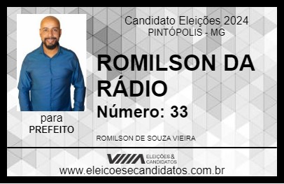 Candidato ROMILSON DA RÁDIO 2024 - PINTÓPOLIS - Eleições