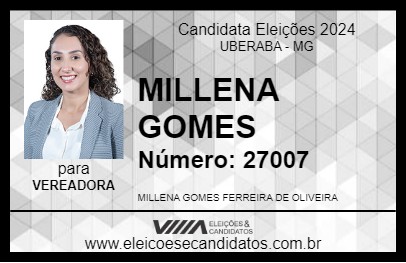 Candidato MILLENA GOMES 2024 - UBERABA - Eleições