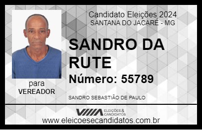 Candidato SANDRO DA RUTE 2024 - SANTANA DO JACARÉ - Eleições