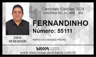 Candidato FERNANDINHO 2024 - SANTANA DO JACARÉ - Eleições