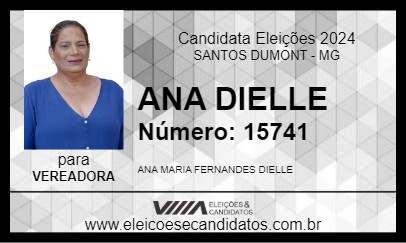 Candidato ANA DIELLE 2024 - SANTOS DUMONT - Eleições