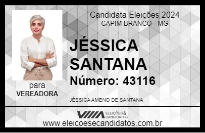 Candidato JÉSSICA SANTANA 2024 - CAPIM BRANCO - Eleições